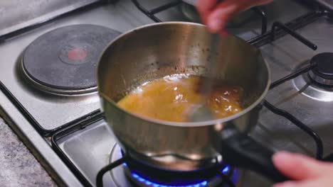 reducing sauce in a sauce pan