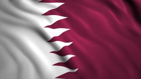 de vlag van qatar, een bruine rechthoek met een witte gezaagde lijn aan de hoistkant