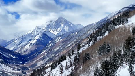 aspen snowmass winter x games buttermilk ski area colorado winter day sunny clouds fresh deep snow pano landscape capital peak maroon bells wilderness rocky mountains white river national forest pan