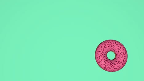 abstract colorful animation, background of bright donuts. 3d rendering