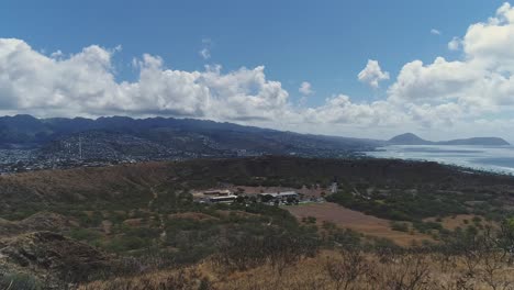 Hawaiian-Landscape-coastline,-view-from-High-viewpoint,-Beautiful-travel-destination