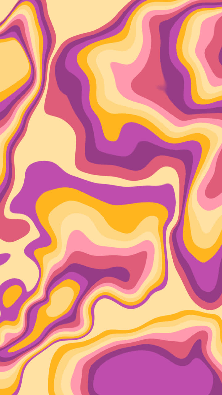 Motion Graphic of Hand drawn flat groovy psychedelic background