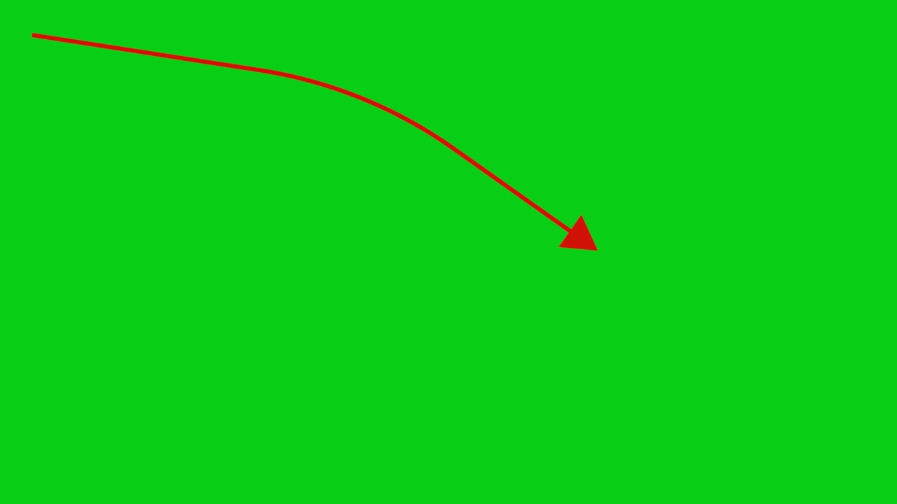 flecha animada moviéndose hacia arriba en el fondo de chromakey. gráfico animado del mercado de valores. gráfico de precios de las acciones.