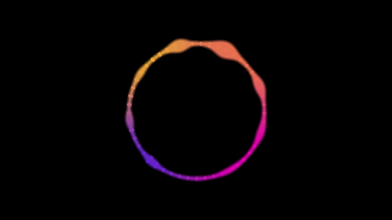 animación en color de un círculo de forma de onda de audio con barra de progreso. imágenes de video de forma de ola de espectro de audio reactivo. 4k