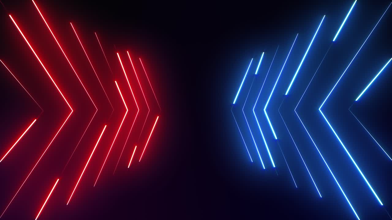 추상적 인 기하학적 빛나는 네온 모양 라인 모션 배경 루프