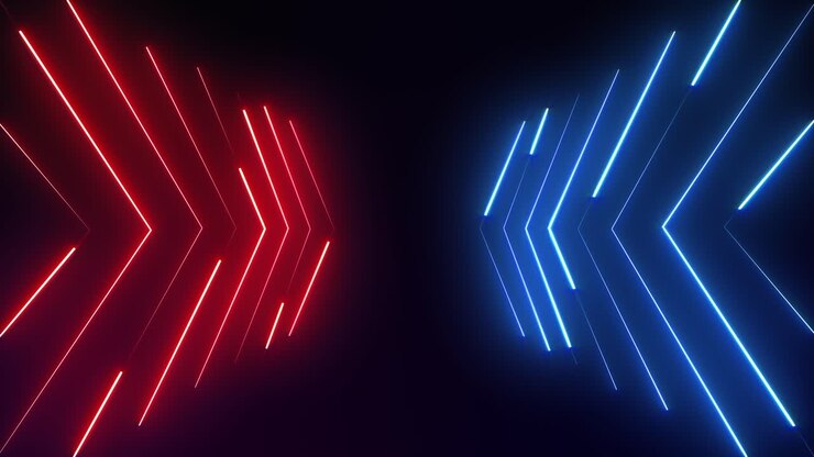Abstract Geometric Glowing Neon Shape Lines Motion Background Loop