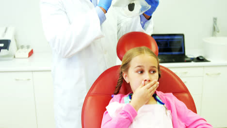 young patient scared during a dental check-up