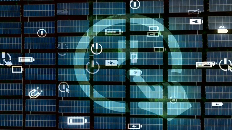 Solar power plant and communication network concept