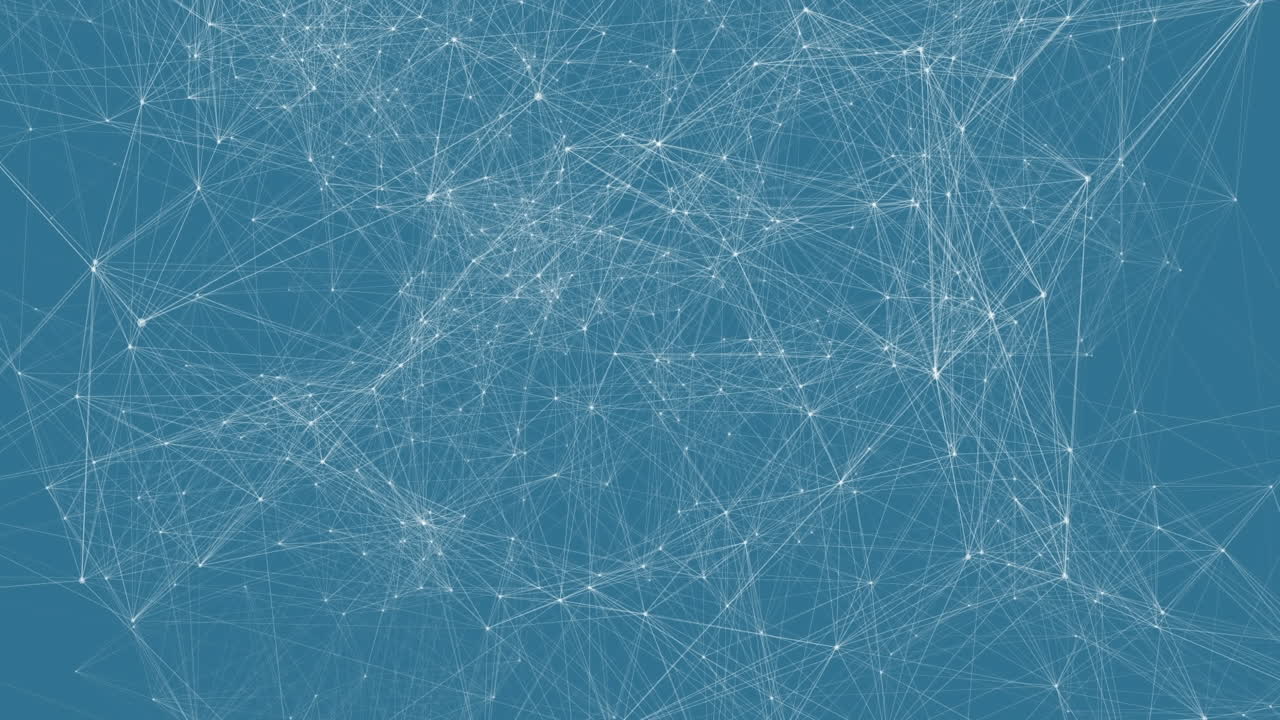 Animation of network of connections over blue background