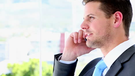 Businessman-talking-on-his-mobile-phone