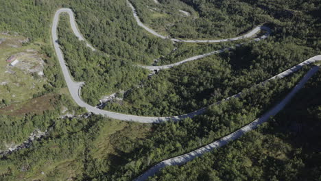 Serpentine Mountain Road in Norway