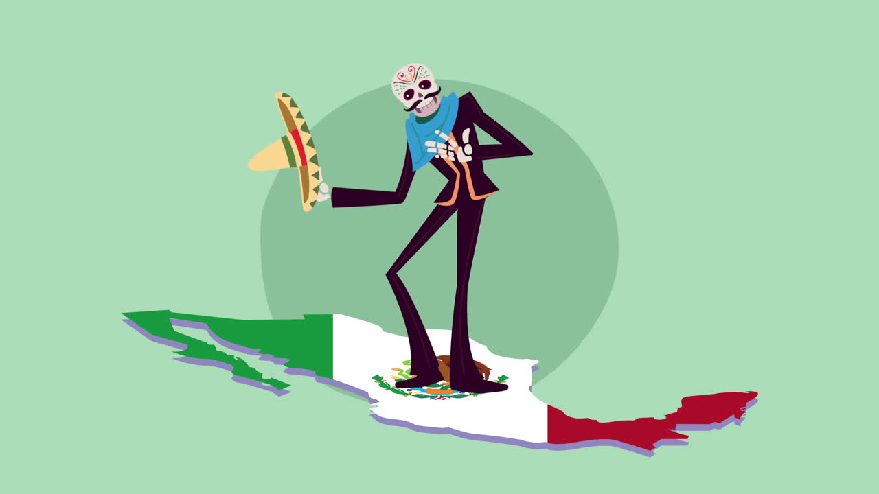 '죽은 자의 날' (day of the dead) 은 멕시코의 카트리나 (catrina) 의 일러스트레이션이다.