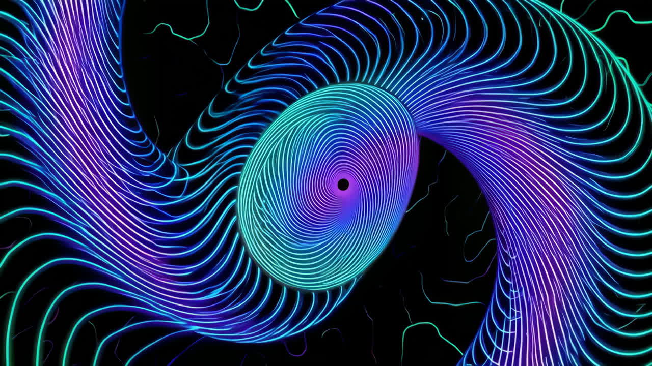 Abstract Neon Spiral Design
