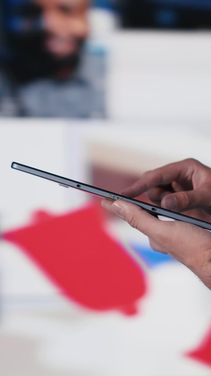 Vertical Video Social media user enjoying digital connection between people