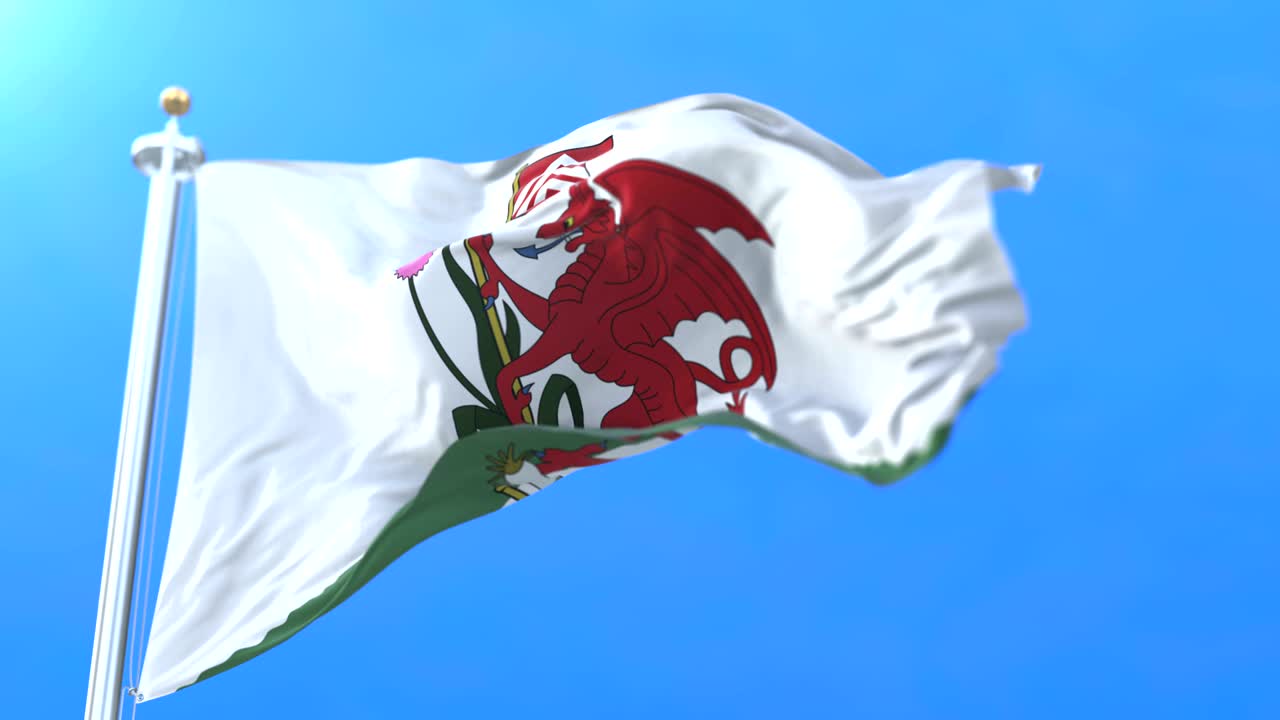 bandera de la ciudad galesa de cardiff en gales. bucle