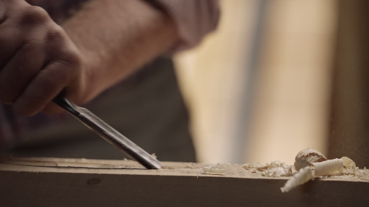 Woodworking with a chisel
