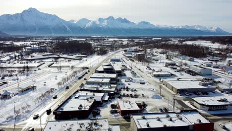 4k 30fps aerial video of downtown palmer, alaska