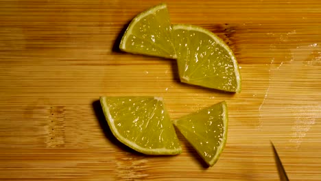 organic citrus lime being cut in 4k