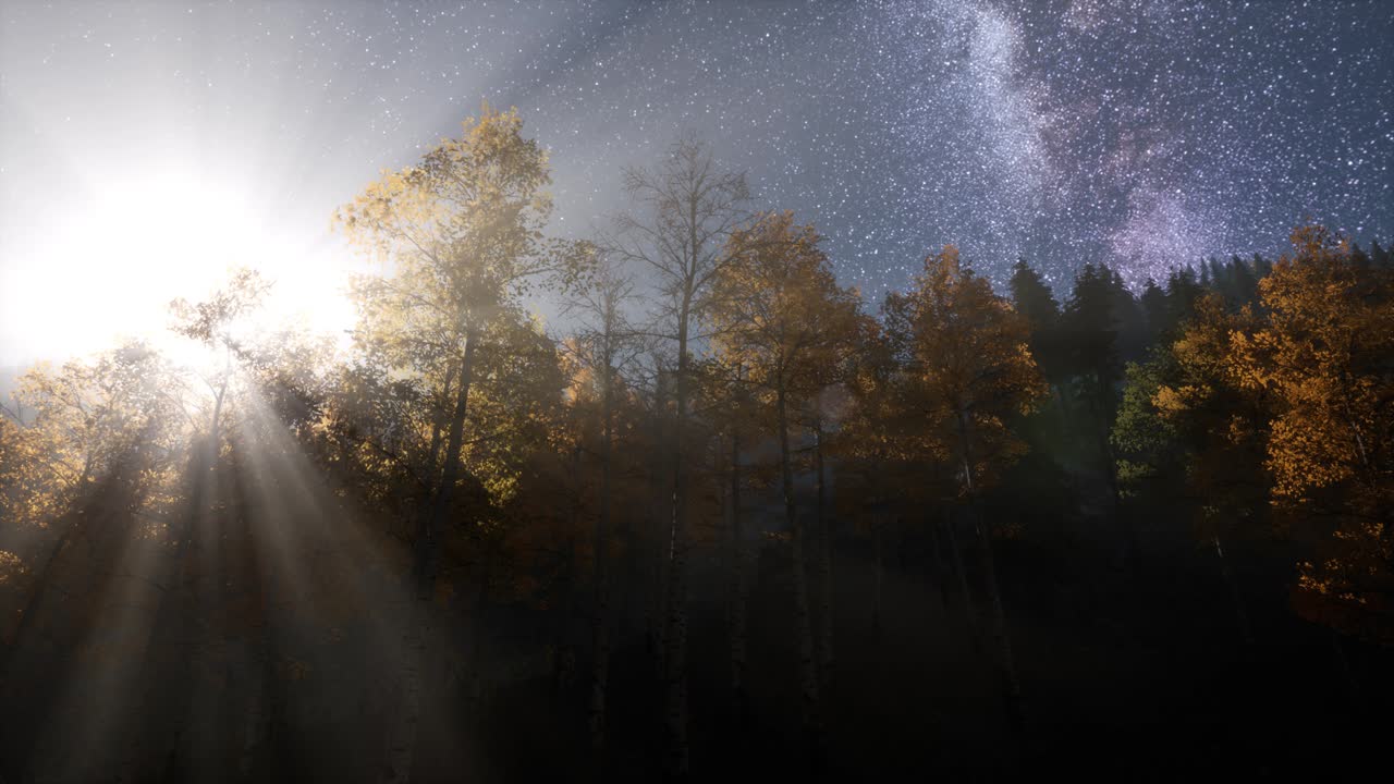 estrellas de la vía láctea con luz de luna