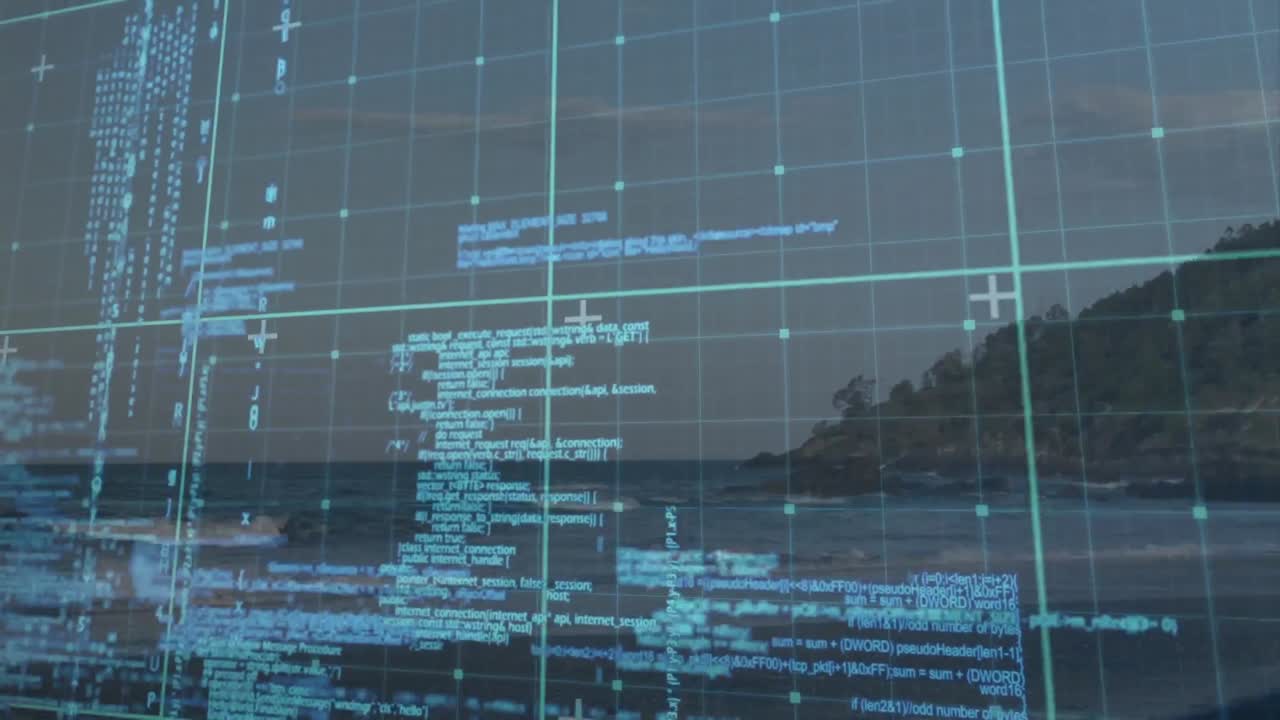 animazione dell'elaborazione dei dati sul paesaggio