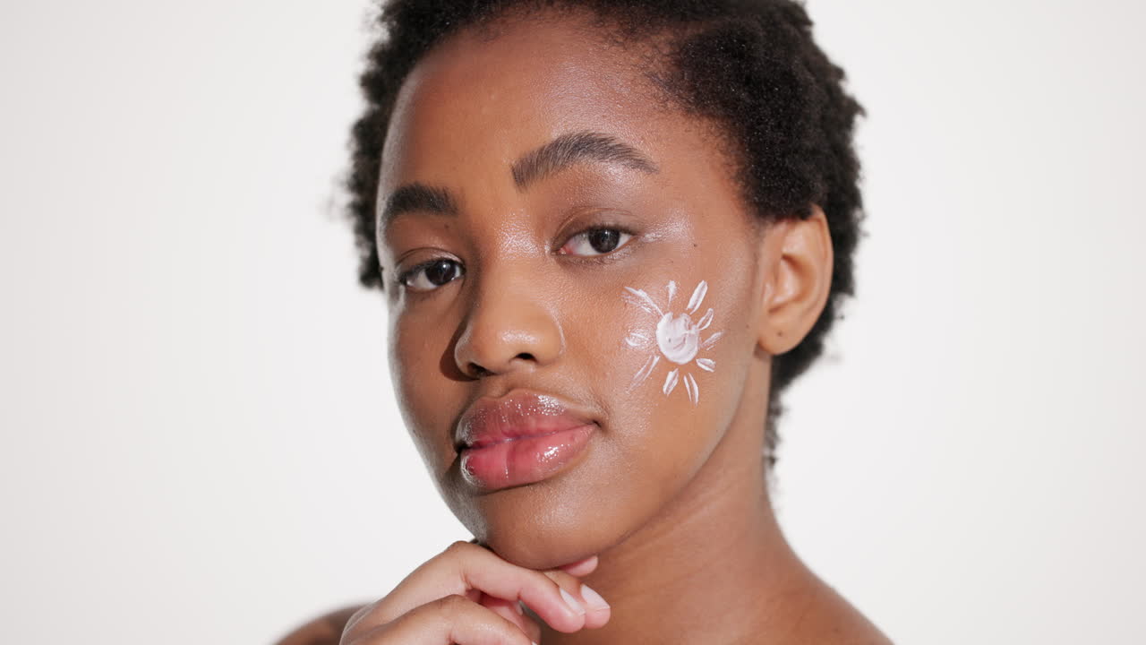 Woman with Sunscreen on Face