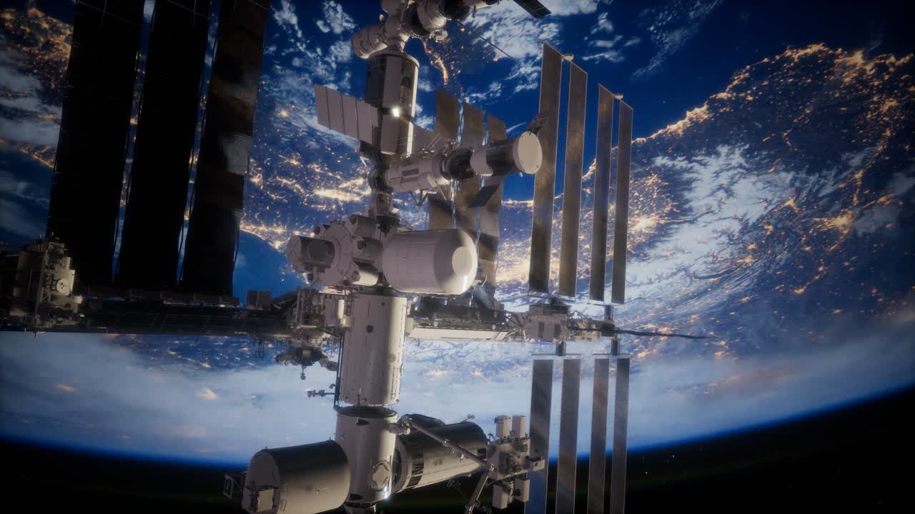 la tierra y la estación espacial iss
