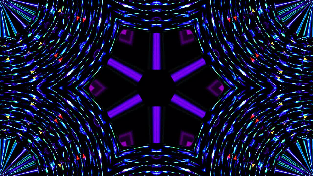 hermoso caleidoscopio abstracto que brilla, una luz radiante que regula los movimientos sutiles