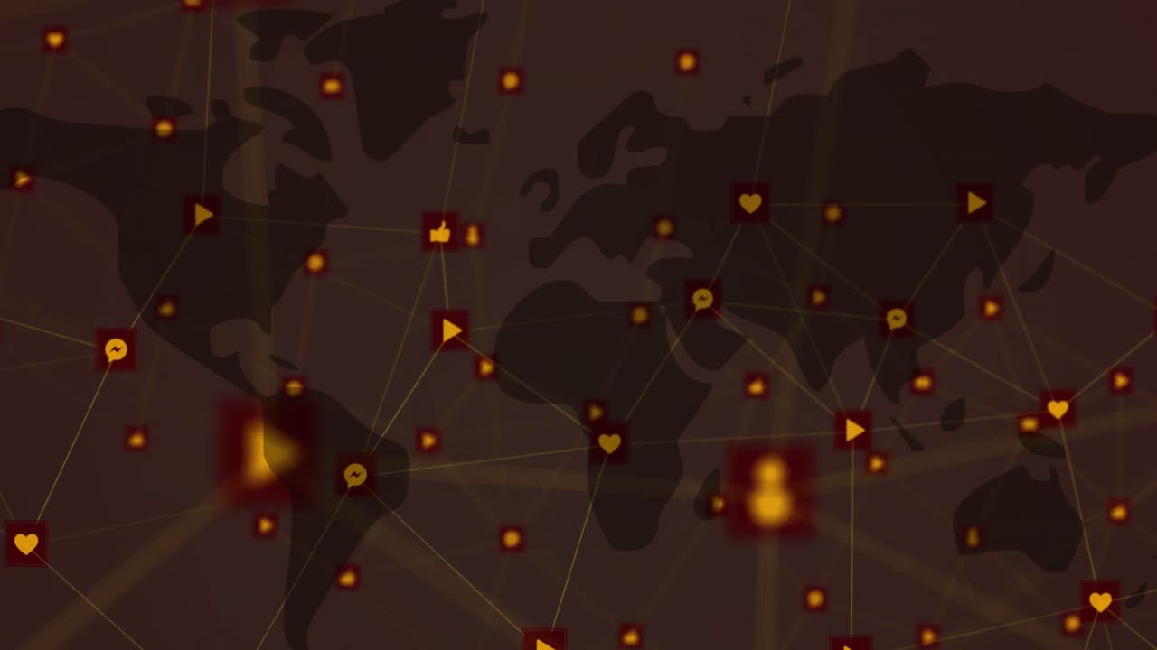 Network of connections against world map