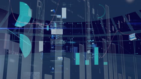 animation of statistics and data processing over computer servers