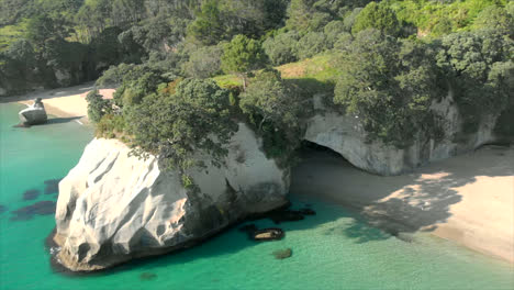 aerial: te hoho bay, coromandel, new zealand