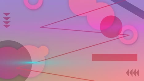 animación de formas en movimiento y puntos sobre fondo azul