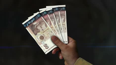 болгарские левы деньги вентилятор банкнот в руке