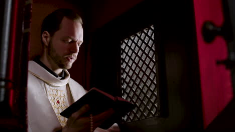 man inside the confessional