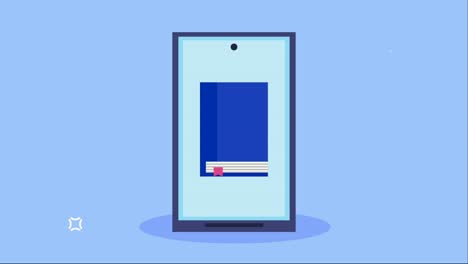 text book in smartphone animation