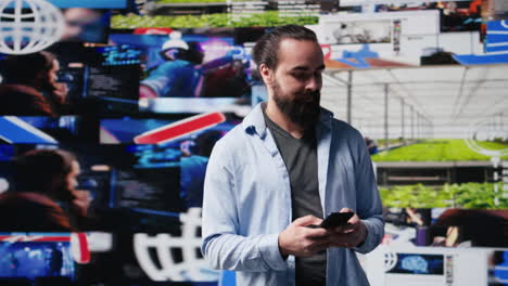 relaxed young adult connecting on a global social media platform
