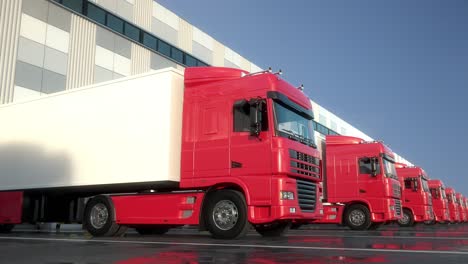 semi trucks at warehouse loading dock