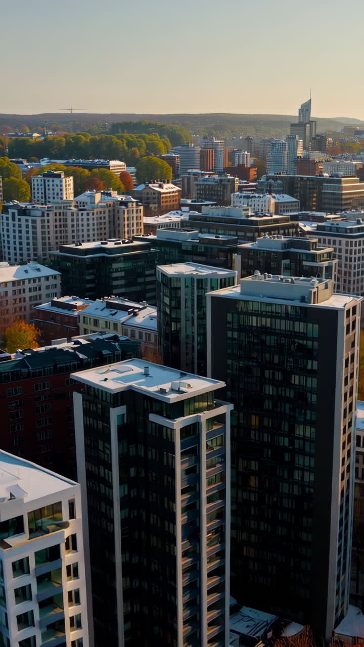 Cityscape Aerial View of Modern High-Rise Buildings | Premium Stock ...