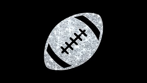 american football icon shining glitter loop blinking particles .