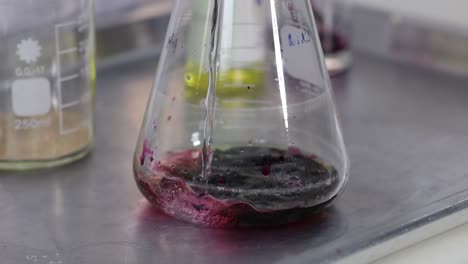 colorful chemical reaction in a laboratory setting