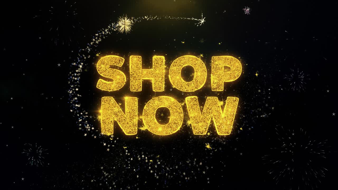Shop Now - Golden Fireworks Promotion Banner