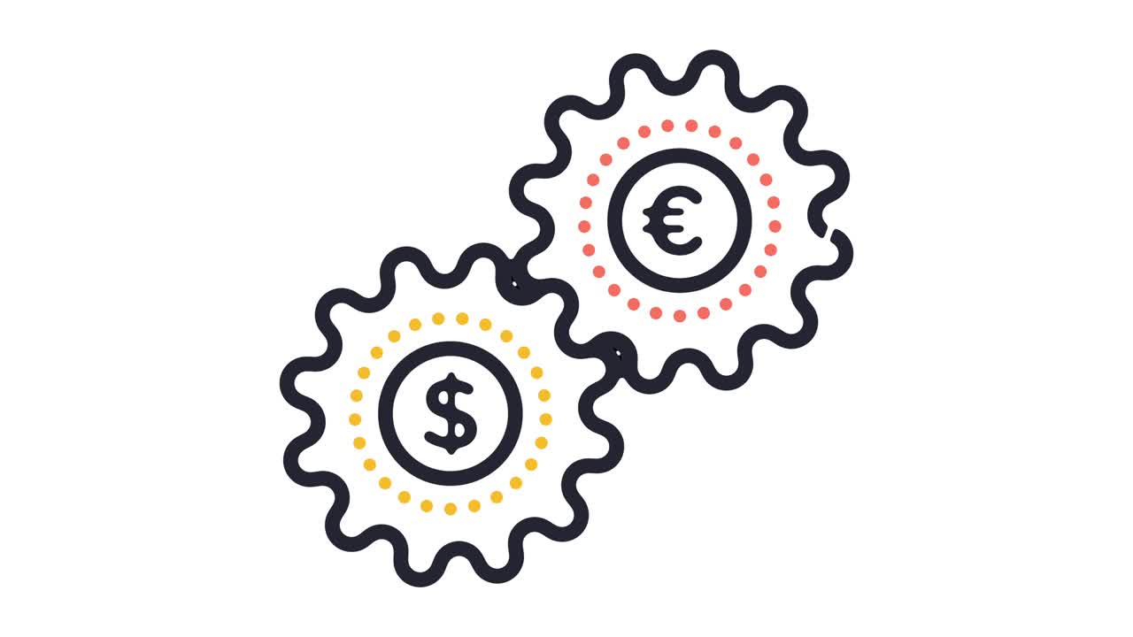 Animazione Icona Lineare di Scambio Valuta