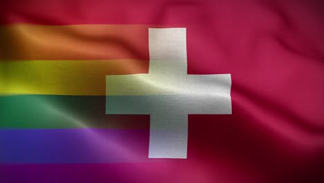 lgbt bandera suiza fondo de bucle 4k