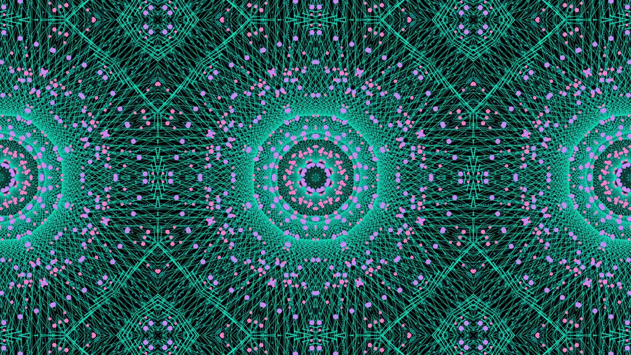 Abstract modern digital fractal mandala animation. 4k floral multicolored motion graphics concept. Kaleidoscope background for yoga, meditation, fitness, clubs etc.