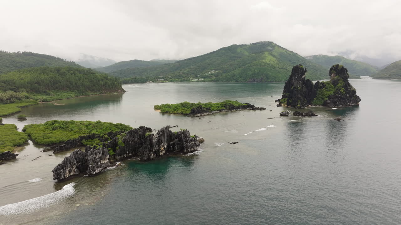 Island Landscape with Sea and Rocks