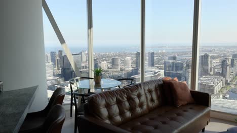 panoramic view of melbourne from a stylish apartment