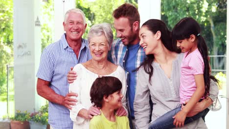 Happy-family-posing-together-