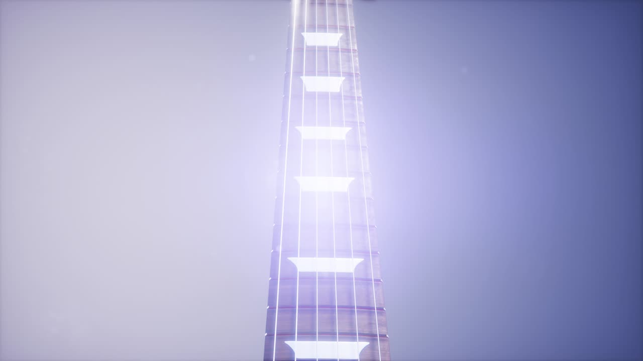 guitarra eléctrica sobre un fondo azul