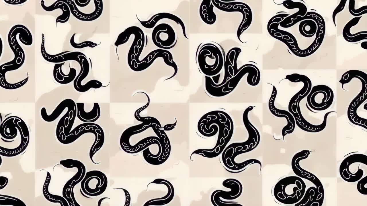 Stylized Black Snake Pattern