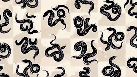 stylized black snake pattern