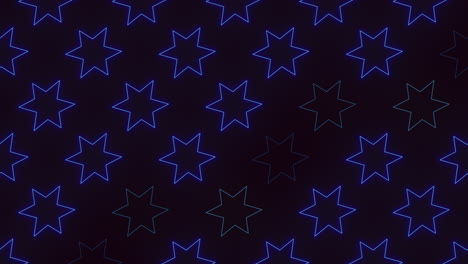 Blue-neon-stars-in-rows-on-black-gradient